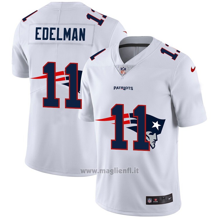 Maglia NFL Limited New England Patriots Edelman Logo Dual Overlap Bianco
